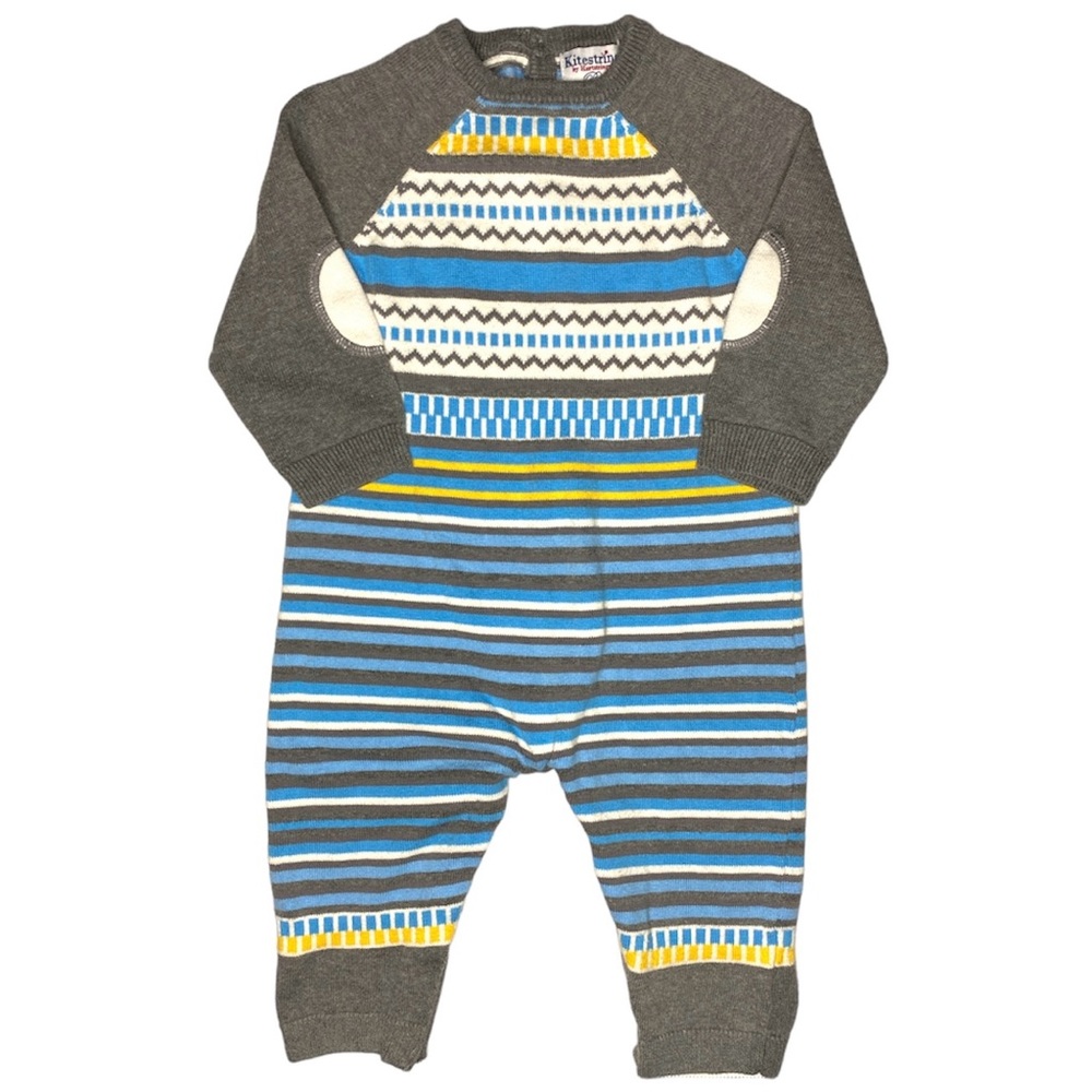 Kitestrings by Hartstrings Striped Knit Sweater Romper Jumpsuit Size 6-9M